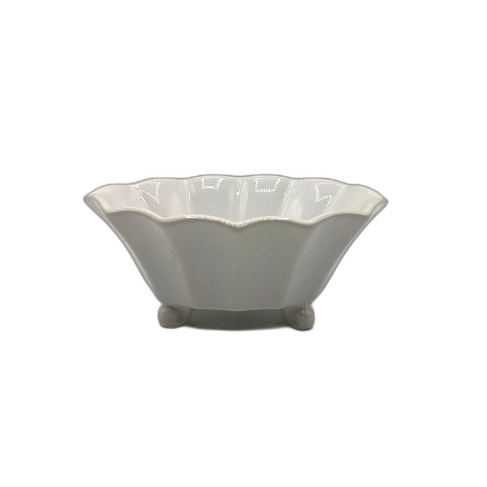 The Royal Standard Ceramic Scalloped White Candy/trinket Dish